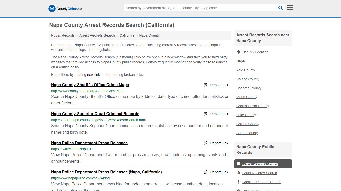 Arrest Records Search - Napa County, CA (Arrests & Mugshots)